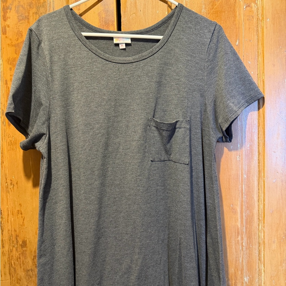 LuLaRoe Carly Swing Dress in Gray.